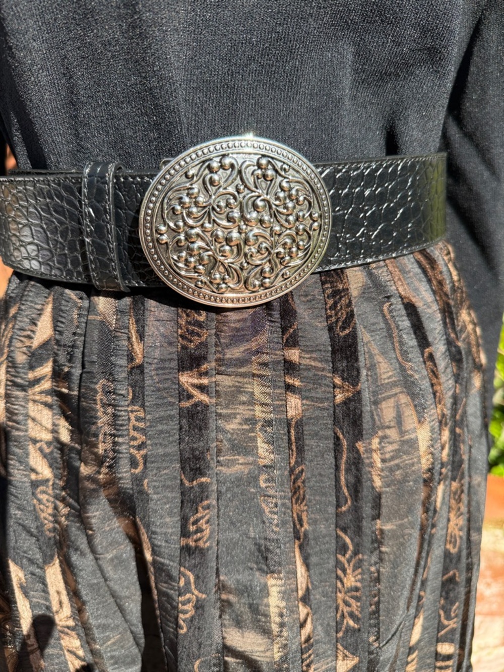 Black Belt with a Silver Toned Buckle